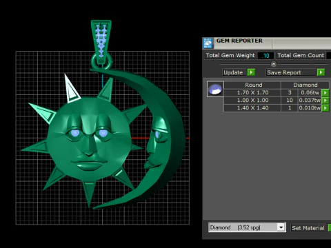 Eternal Sun Moon Pendant 3D Print Model
