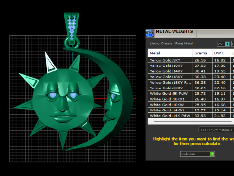 Eternal Sun Moon Pendant Modèles 3D en vedette