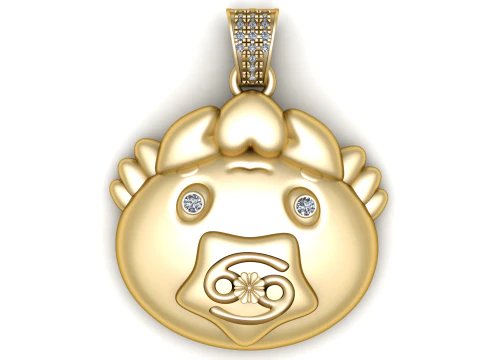 Ciondolo Guardiano d'Oro Modello di stampa 3D