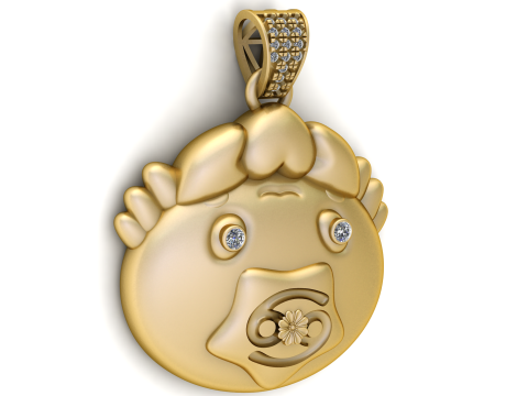 Golden Guardian Pendant 3D Print Model