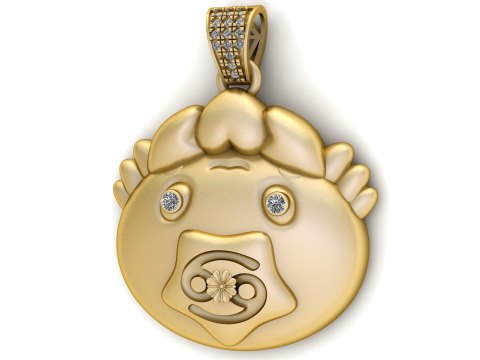 Golden Guardian Pendant 3D Print Model
