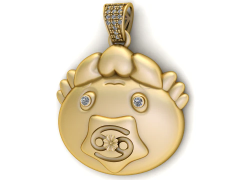 Golden Guardian Pendant 3D Print Model