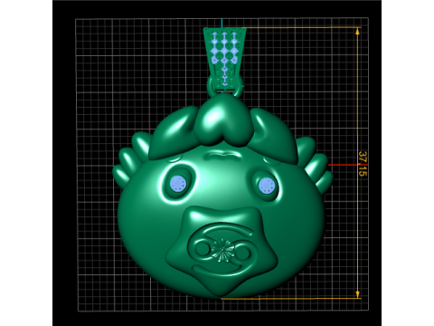 Golden Guardian Pendant 3D Print Model