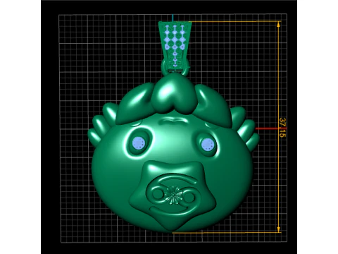 Golden Guardian Pendant 3D Print Model