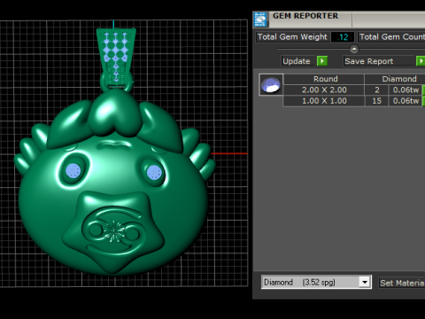 Golden Guardian Pendant 3D Print Model