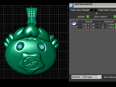 Golden Guardian Pendant 3D Print Model