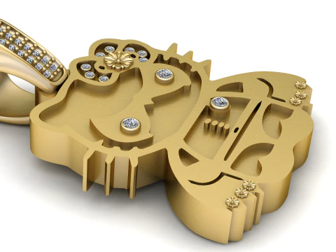 Sparkle Kitty Pendant 3D Print Model