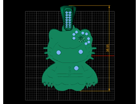 Sparkle Kitty Pendant 3D Print Model