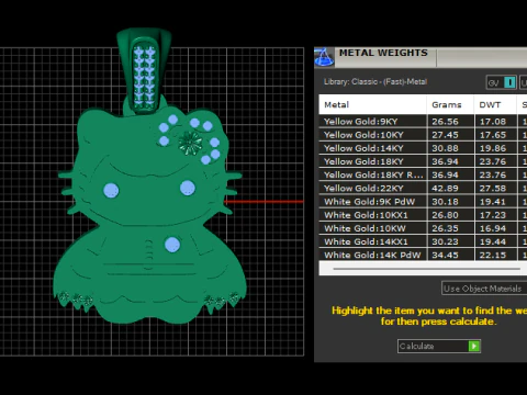 Sparkle Kitty Pendant 3D Print Model