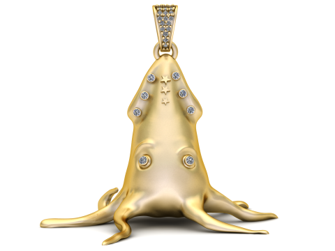 Celestial Squid Pendant 3D Print Model