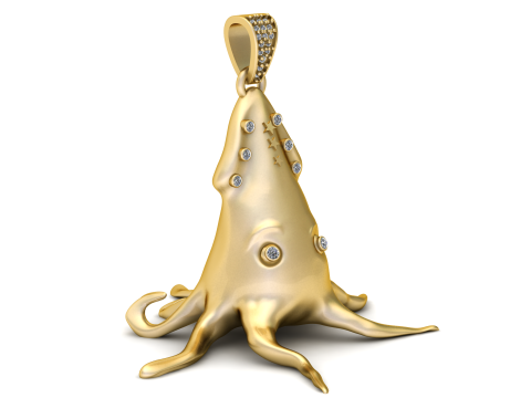 Celestial Squid Pendant Modelo de Impressão 3D