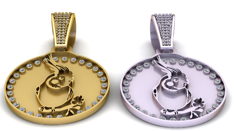 Gold pendant 3D Druckmodell .c4d .max .obj .3ds .fbx .stl .blend 