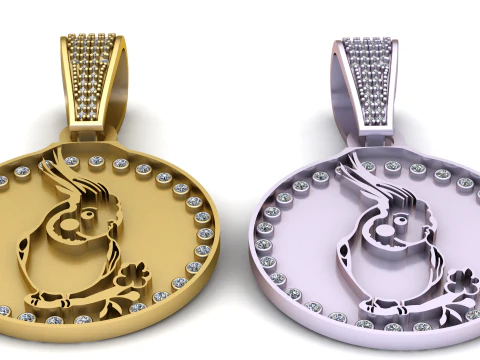 Ciondolo in oro Modello di stampa 3D