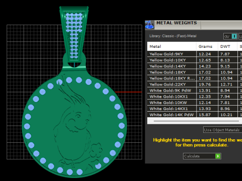 Gold pendant 3D Druckmodell