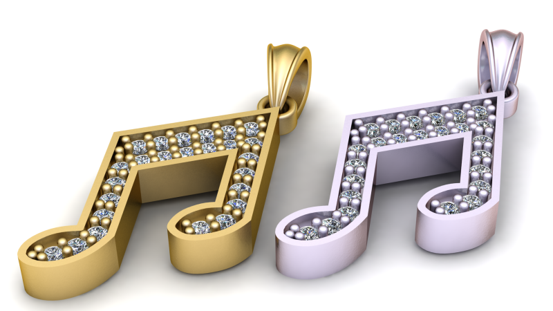 Stunning music pendant 3D Принт Модель .c4d .max .obj .3ds .fbx .stl .blend