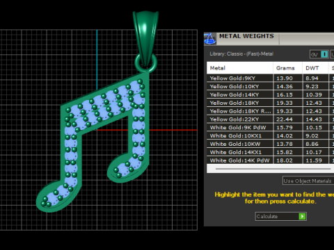 Stunning music pendant Modelo de Impressão 3D