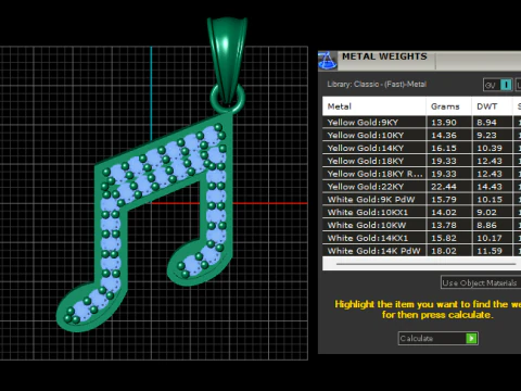 Stunning music pendant 3D Print Model