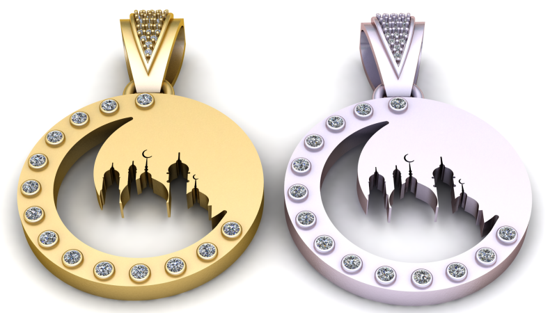 Elegant gold pendant 3D Print Model .c4d .max .obj .3ds .fbx .stl .blend 