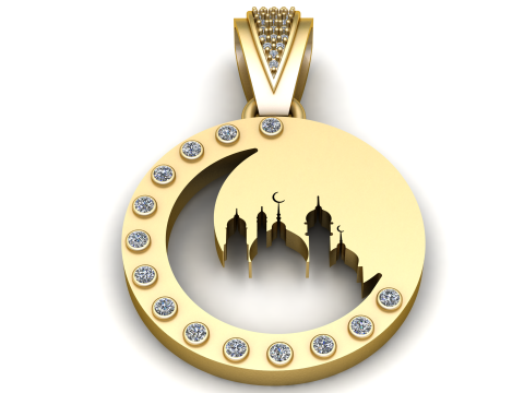 Elegant gold pendant 3D Print Model