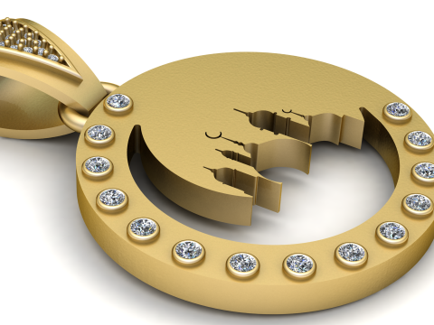 Elegant gold pendant 3D Print Model