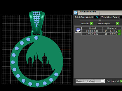 Elegant gold pendant 3D Print Model