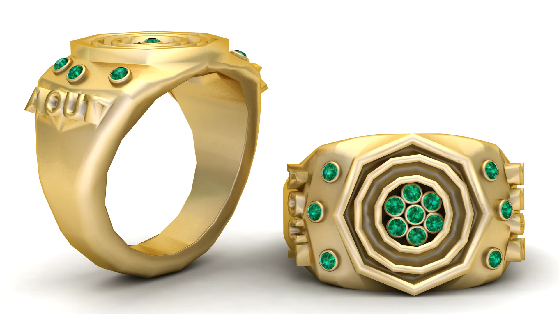 Gold ring 3D Print Model .c4d .max .obj .3ds .fbx .stl .blend