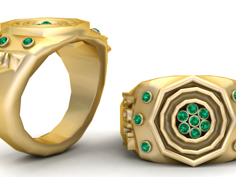Gold ring Model Cetak 3D