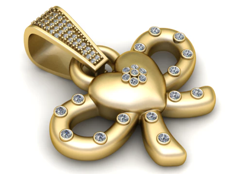 This charming gold pendant 3D Print Model