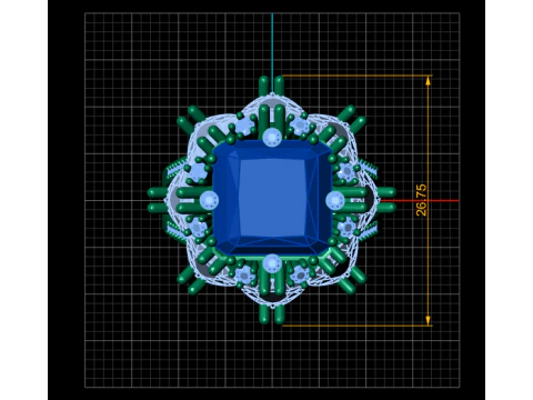 Stylish gold pendant 3D Print Model