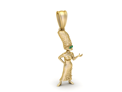 Golden Diva Pendant Modèles 3D en vedette
