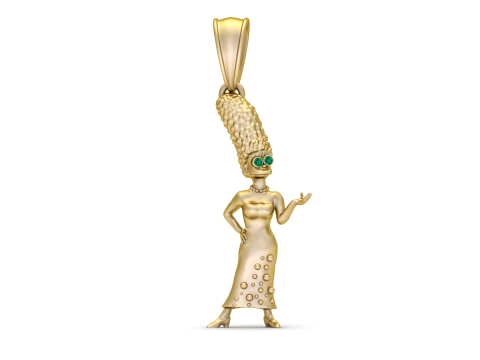 Golden Diva Pendant Modèles 3D en vedette