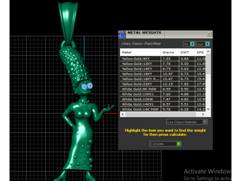 Golden Diva Pendant Modèles 3D en vedette