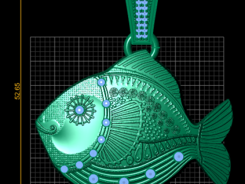 Golden Fish Pendant 3D Принт Модель