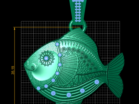 Golden Fish Pendant 3D Принт Модель