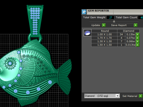 Golden Fish Pendant 3D Принт Модель