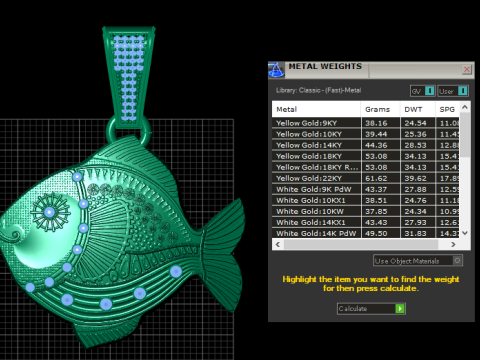 Golden Fish Pendant 3D Принт Модель