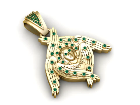 Celestial Seraphim Pendant 3D Print Model