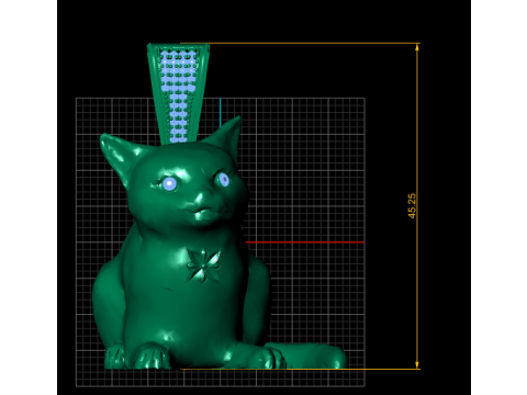 Golden Cat Pendant 3D Print Model