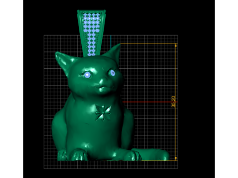 Golden Cat Pendant 3D Print Model