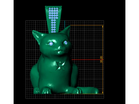 Golden Cat Pendant 3D Print Model