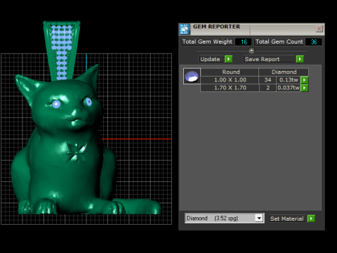 Golden Cat Pendant 3D Print Model