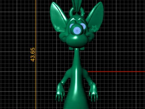 Golden Cartoon Mouse Pendant 3D Print Model