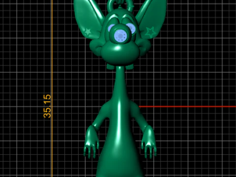 Golden Cartoon Mouse Pendant 3D Print Model