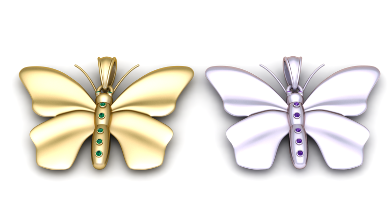 Golden Cartoon Mouse Pendant 3D 프린트 모델 .c4d .max .obj .3ds .fbx .stl .blend
