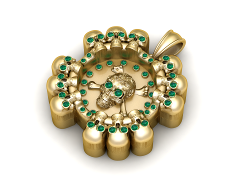 Golden Butterfly Pendant 3D Print Model
