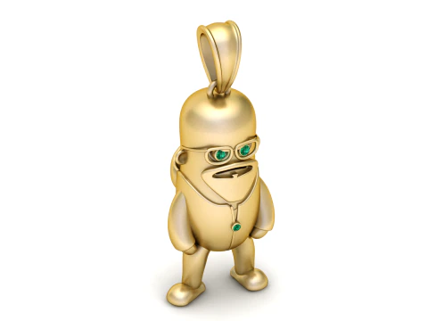Gold pendant 3D Print Model
