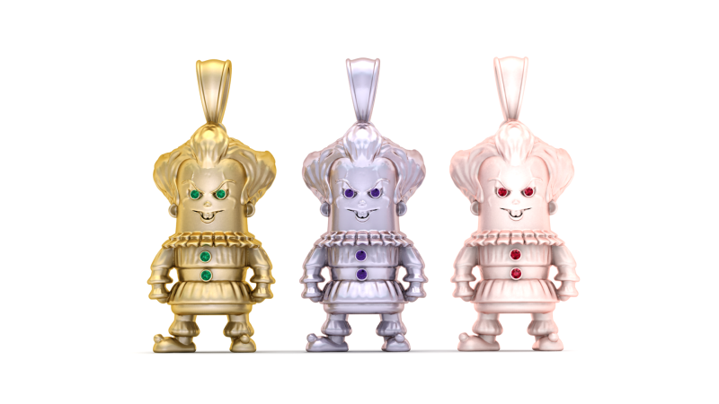 Golden Clown Pendan Model Cetak 3D .c4d .max .obj .3ds .fbx .stl .blend