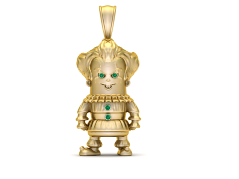 Golden Clown Pendan Model Cetak 3D