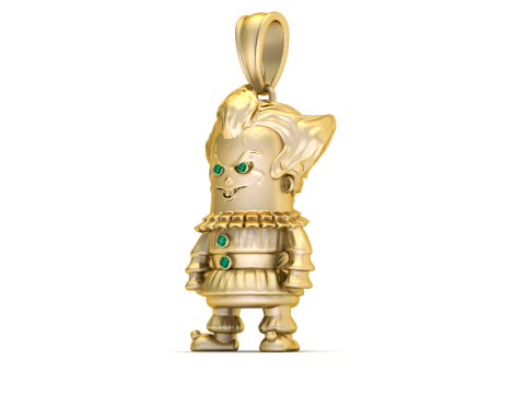 Golden Clown Pendan Model Cetak 3D