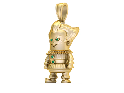 Golden Clown Pendan 3D Print Model